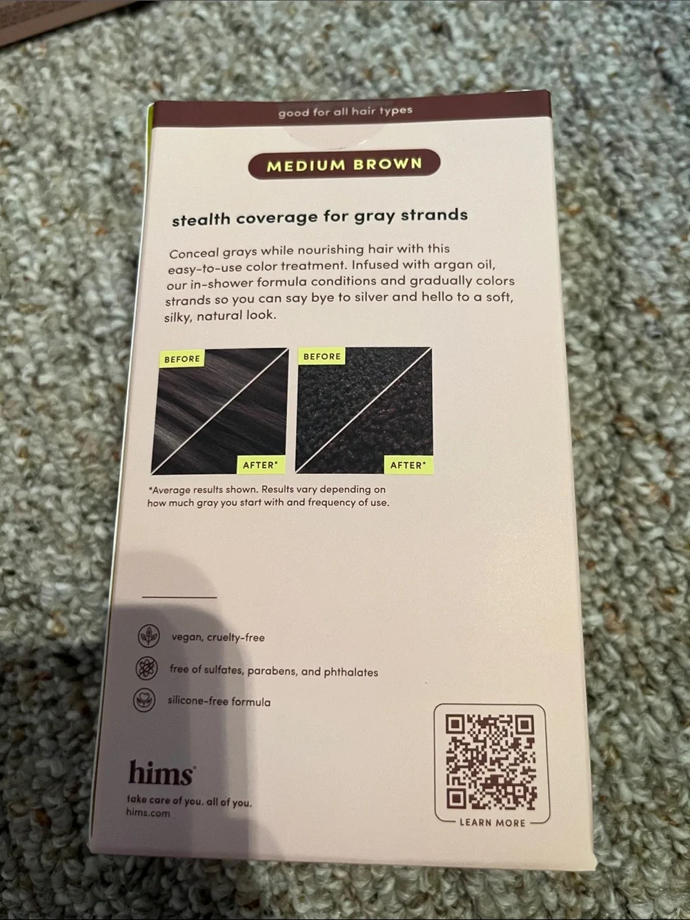 NEW lot of five (5) Hims Under Cover Hair Color & Conditioner – Medium Brown